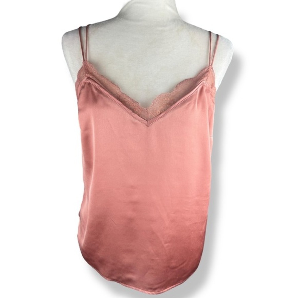 Abercrombie Cami Top Womens Size Medium Vintage Y2K 2000s Coquette Lace Satin‎